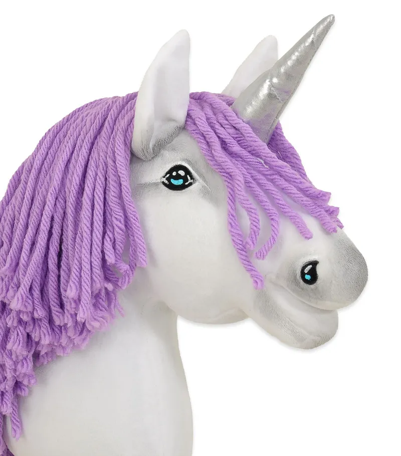 Hobby Horse Jednorożec Na Kiju Biały, Grzywa Fioletowa Srebrny TUM-TUM