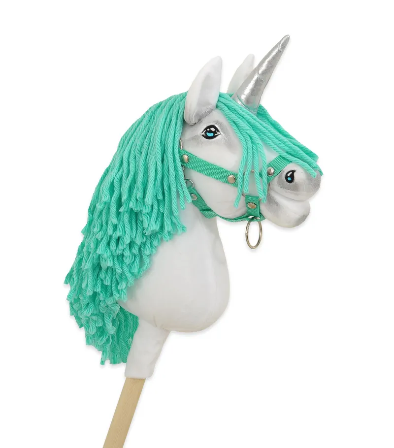 Hobby Horse Jednorożec Na Kiju Biały, Grzywa Miętowa Srebrny Róg TUM-TUM
