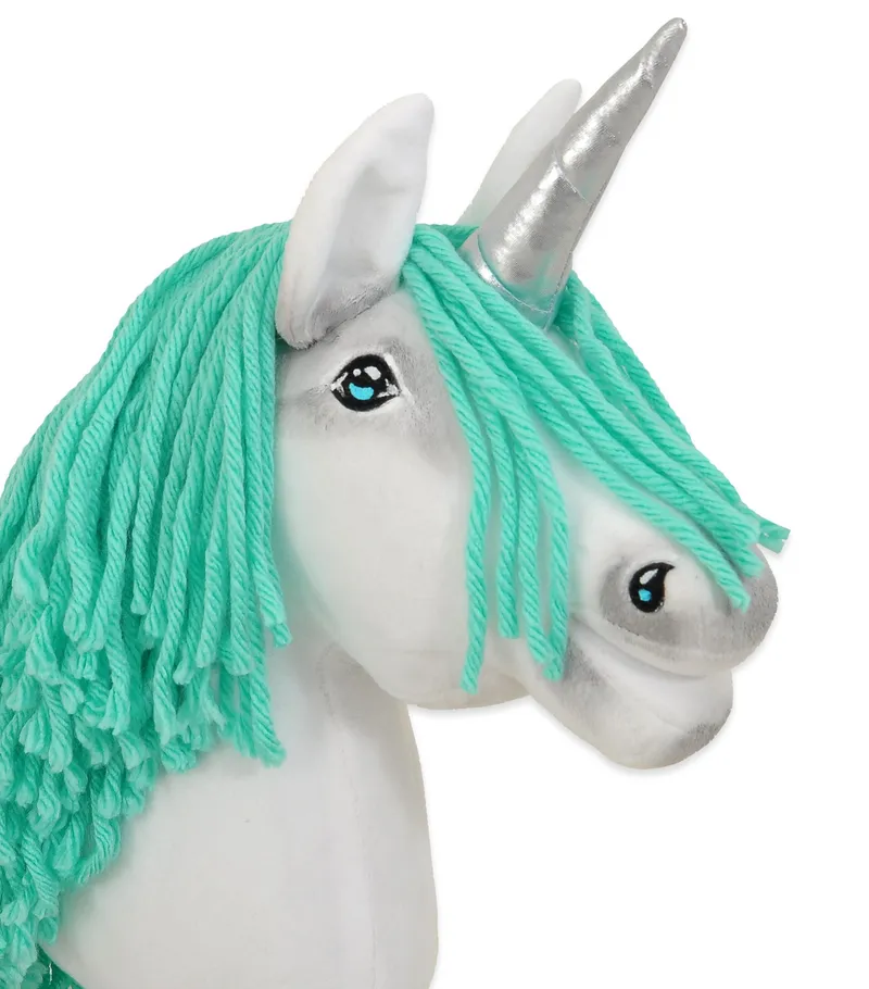 Hobby Horse Jednorożec Na Kiju Biały, Grzywa Miętowa Srebrny Róg TUM-TUM