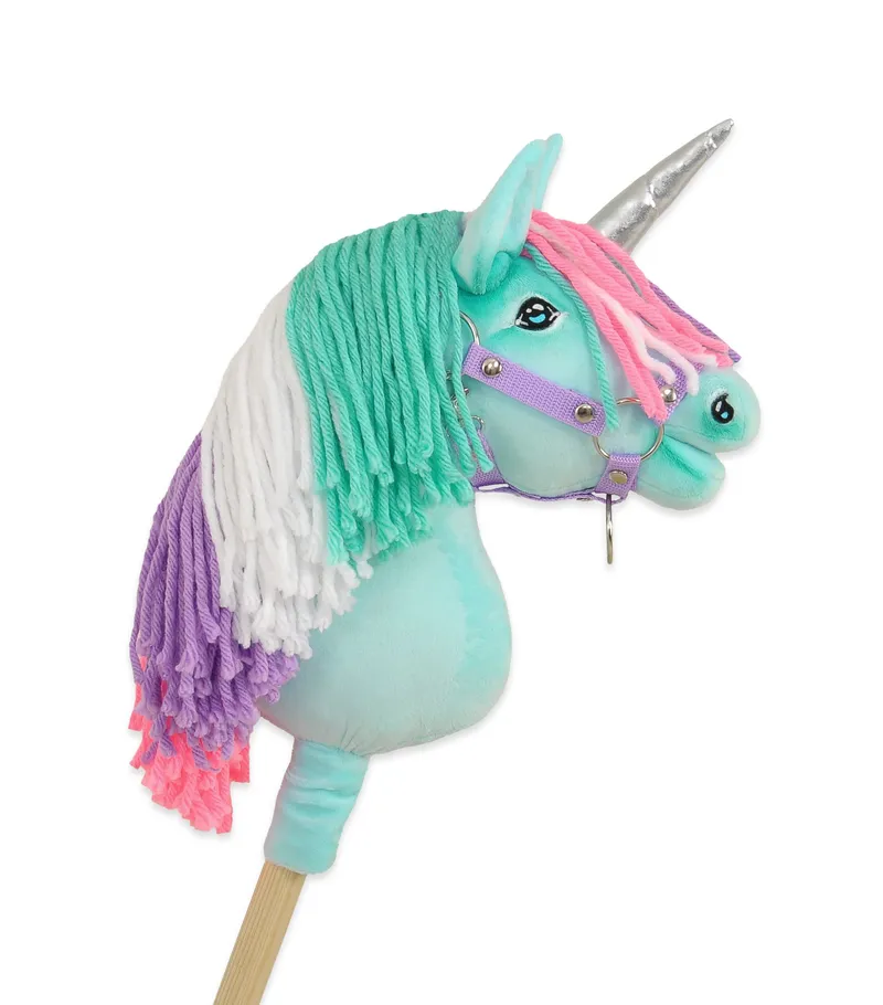 Hobby Horse Jednorożec Na Kiju Kolorową Grzywą Srebrnym TUM-TUM - Miętowy