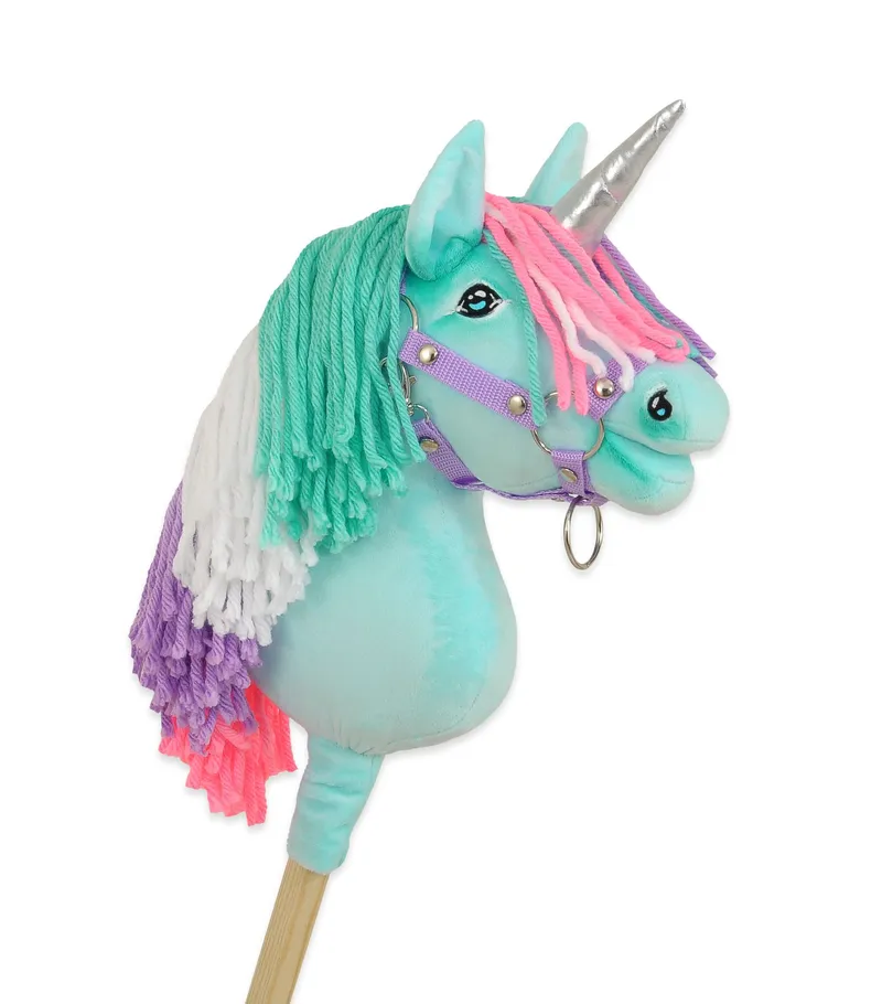 Hobby Horse Jednorożec Na Kiju Kolorową Grzywą Srebrnym TUM-TUM - Miętowy