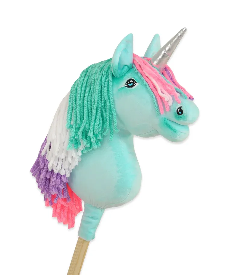 Hobby Horse Jednorożec Na Kiju Kolorową Grzywą Srebrnym TUM-TUM - Miętowy