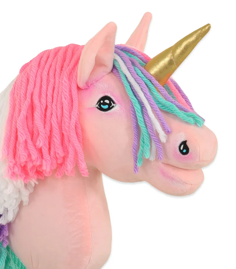 Hobby Horse Jednorożec Na Kiju Kolorową Grzywą Złotym TUM-TUM - Różowy