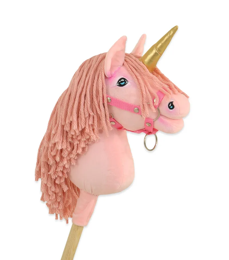 Hobby Horse Jednorożec Na Kiju Różową Grzywą Złotym TUM-TUM - Różowy