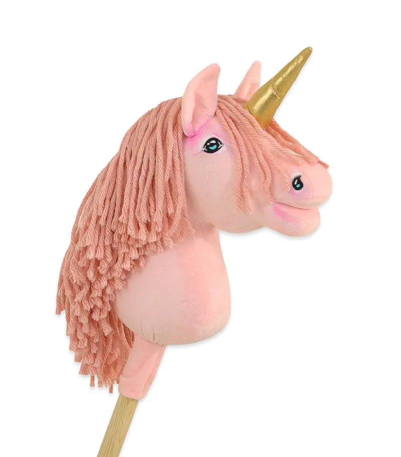 Hobby Horse Jednorożec Na Kiju Różową Grzywą Złotym TUM-TUM - Różowy