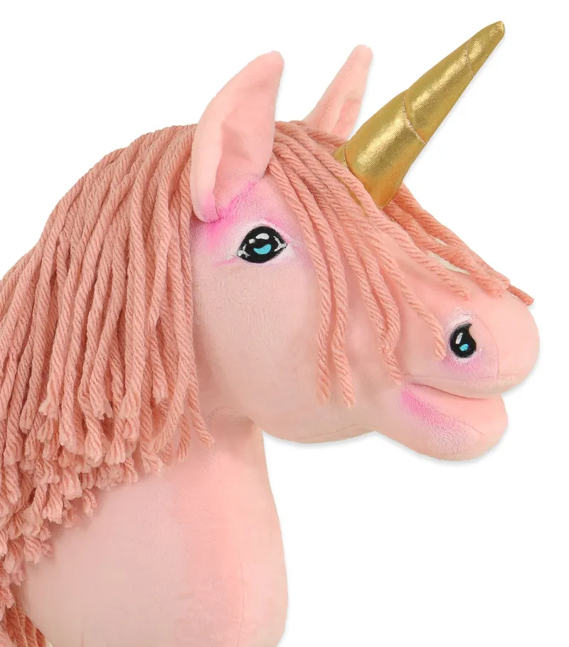 Hobby Horse Jednorożec Na Kiju Różową Grzywą Złotym TUM-TUM - Różowy