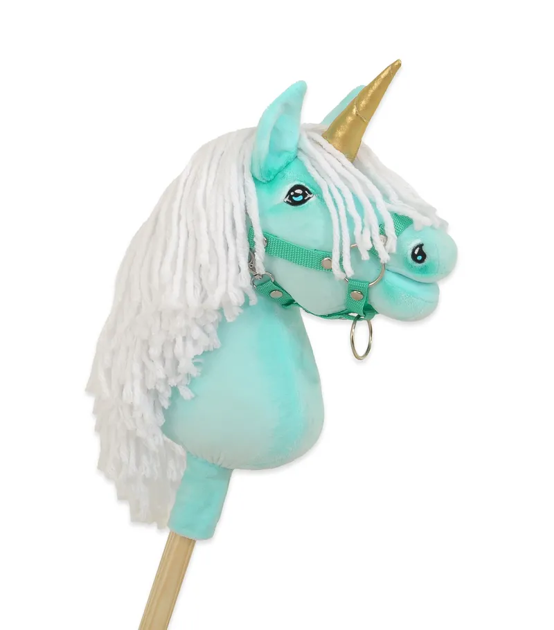 Hobby Horse Jednorożec Na Kiju Białą Grzywą Złotym TUM-TUM - Miętowy