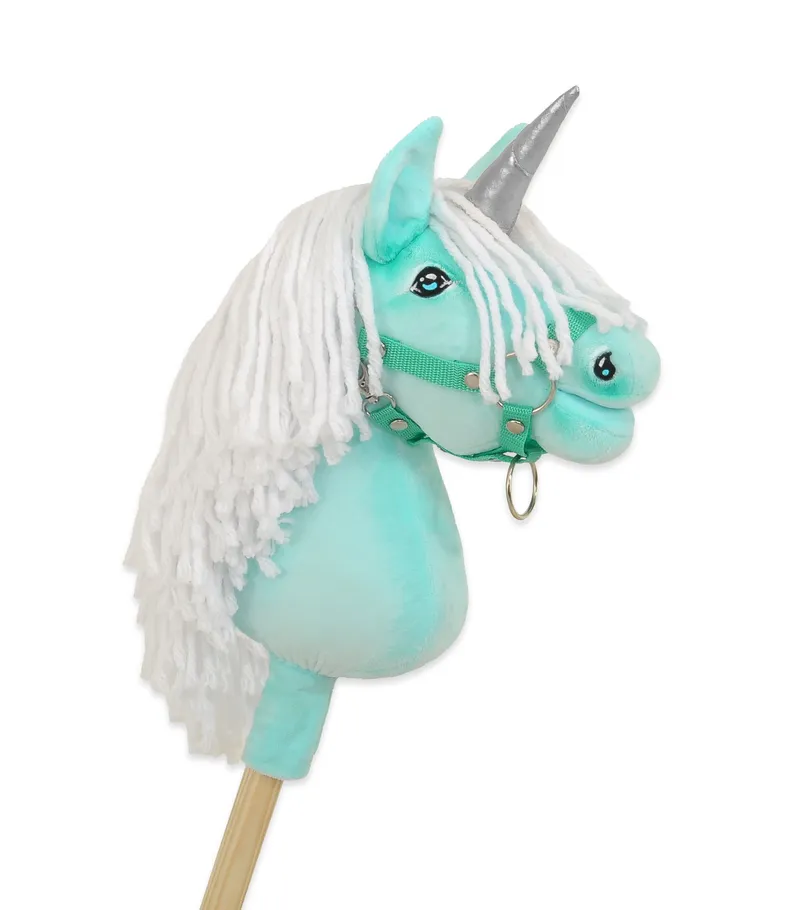Hobby Horse Jednorożec Na Kiju Białą Grzywą Srebrnym TUM-TUM - Miętowy