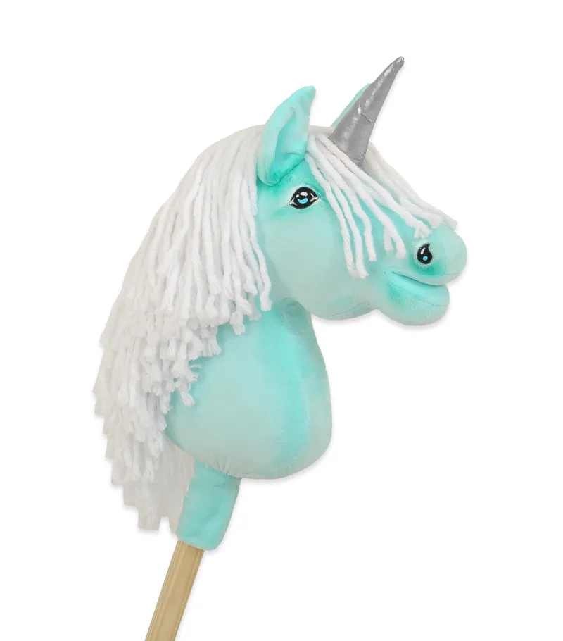 Hobby Horse Jednorożec Na Kiju Białą Grzywą Srebrnym TUM-TUM - Miętowy