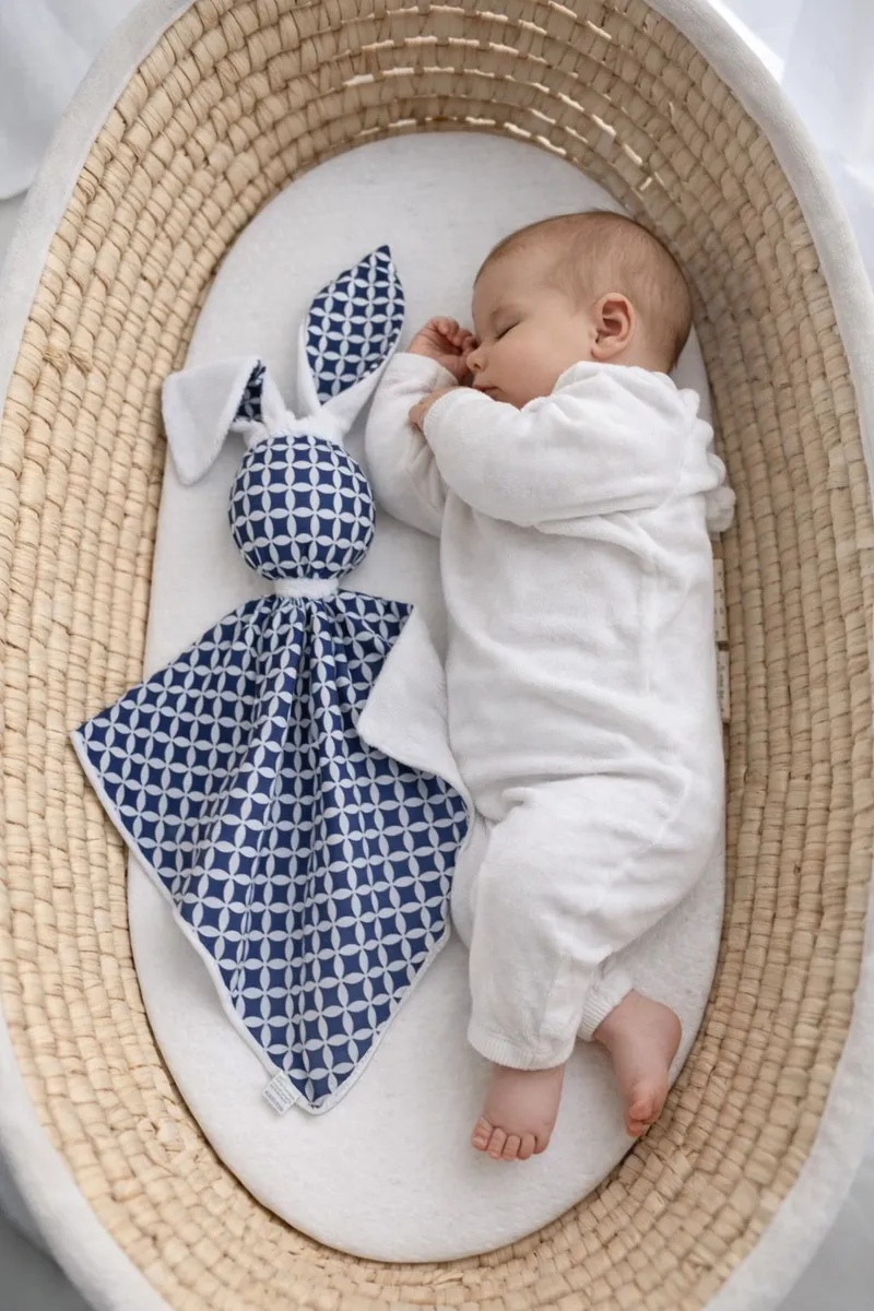 Zając Przytulanka Doudou Dwustronna Bawełna Minky Mini Rozeta TUM-TUM