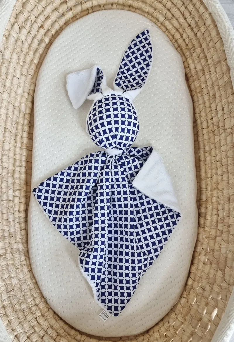 Zając Przytulanka Doudou Dwustronna Bawełna Minky Mini Rozeta TUM-TUM