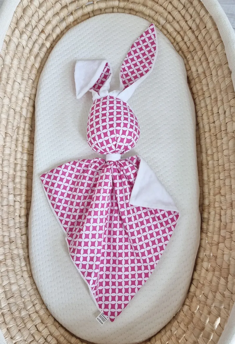 Zając Przytulanka Doudou Dwustronna Bawełna Minky Mini Rozeta TUM-TUM
