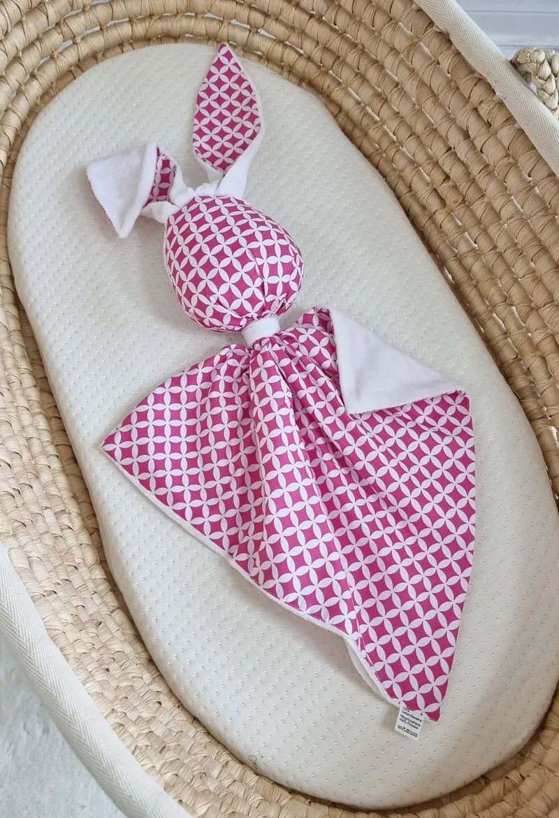 Zając Przytulanka Doudou Dwustronna Bawełna Minky Mini Rozeta TUM-TUM