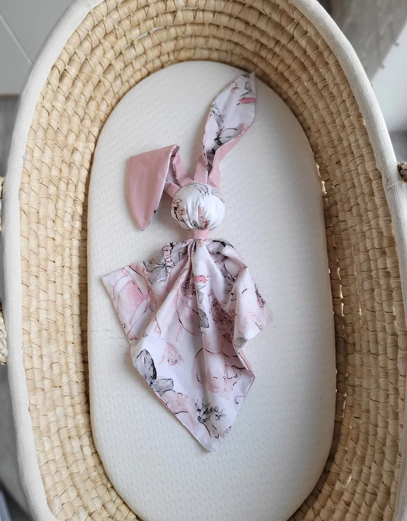 Miękka Przytulanka Doudou Kocyk Króliczek Bawełny Róże Sepia/ TUM-TUM
