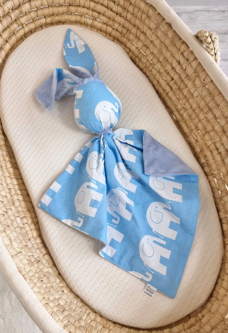 Zając Przytulanka Doudou Dwustronna Bawełna Minky Słonie TUM-TUM