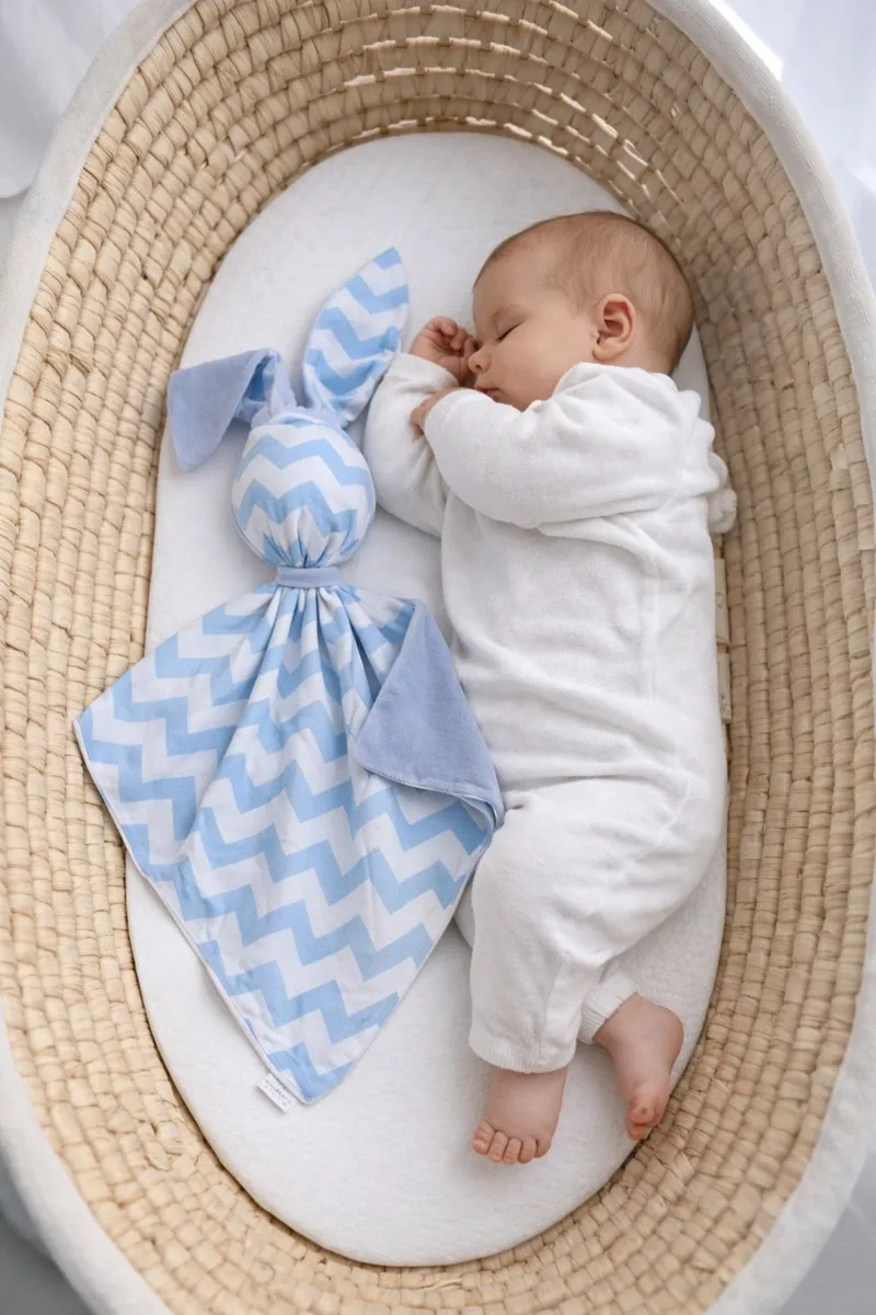Zając Przytulanka Doudou Dwustronna Bawełna Minky Chevron TUM-TUM
