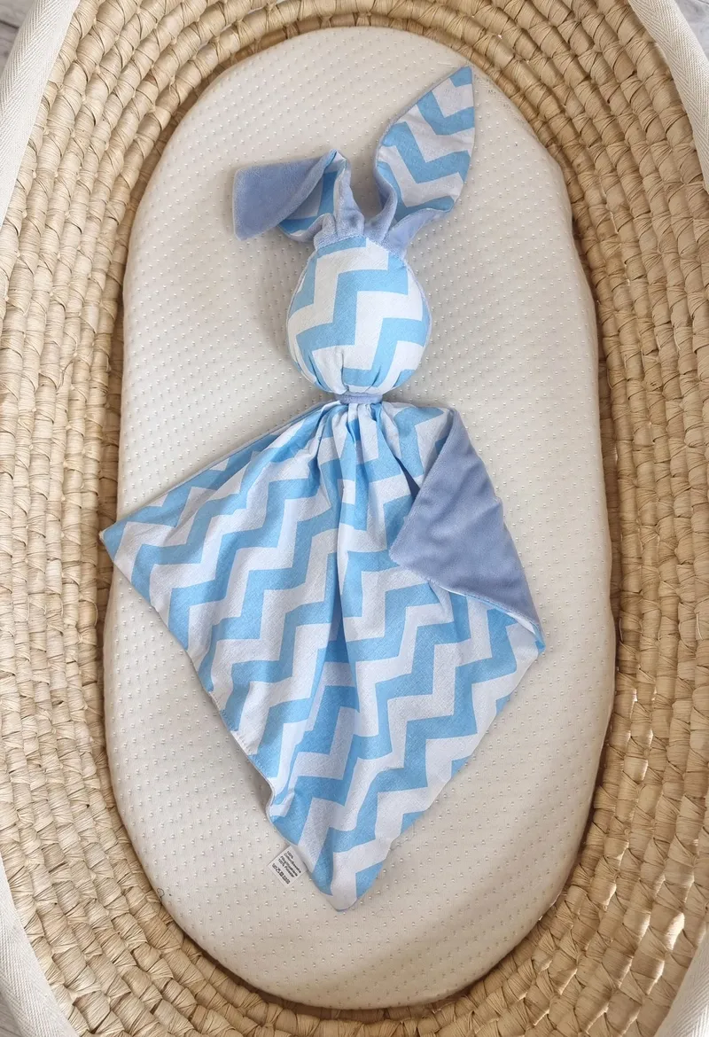 Zając Przytulanka Doudou Dwustronna Bawełna Minky Chevron TUM-TUM