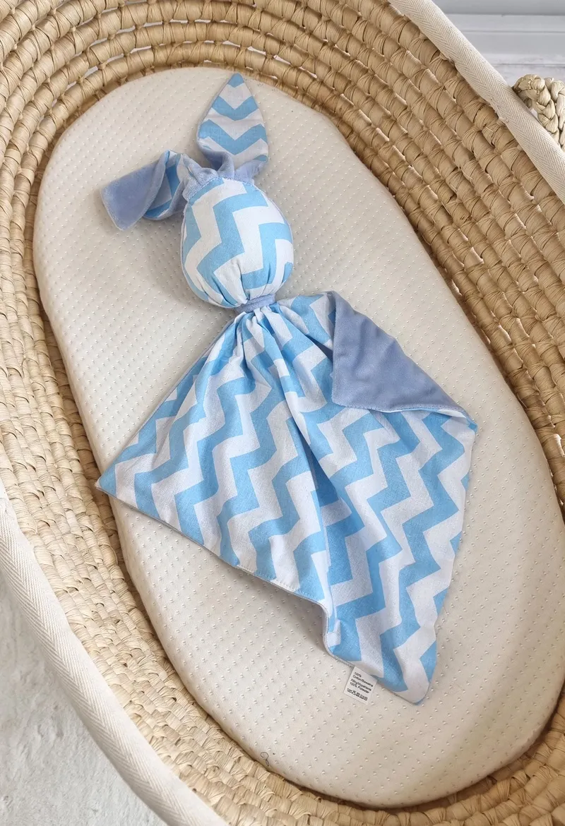 Zając Przytulanka Doudou Dwustronna Bawełna Minky Chevron TUM-TUM