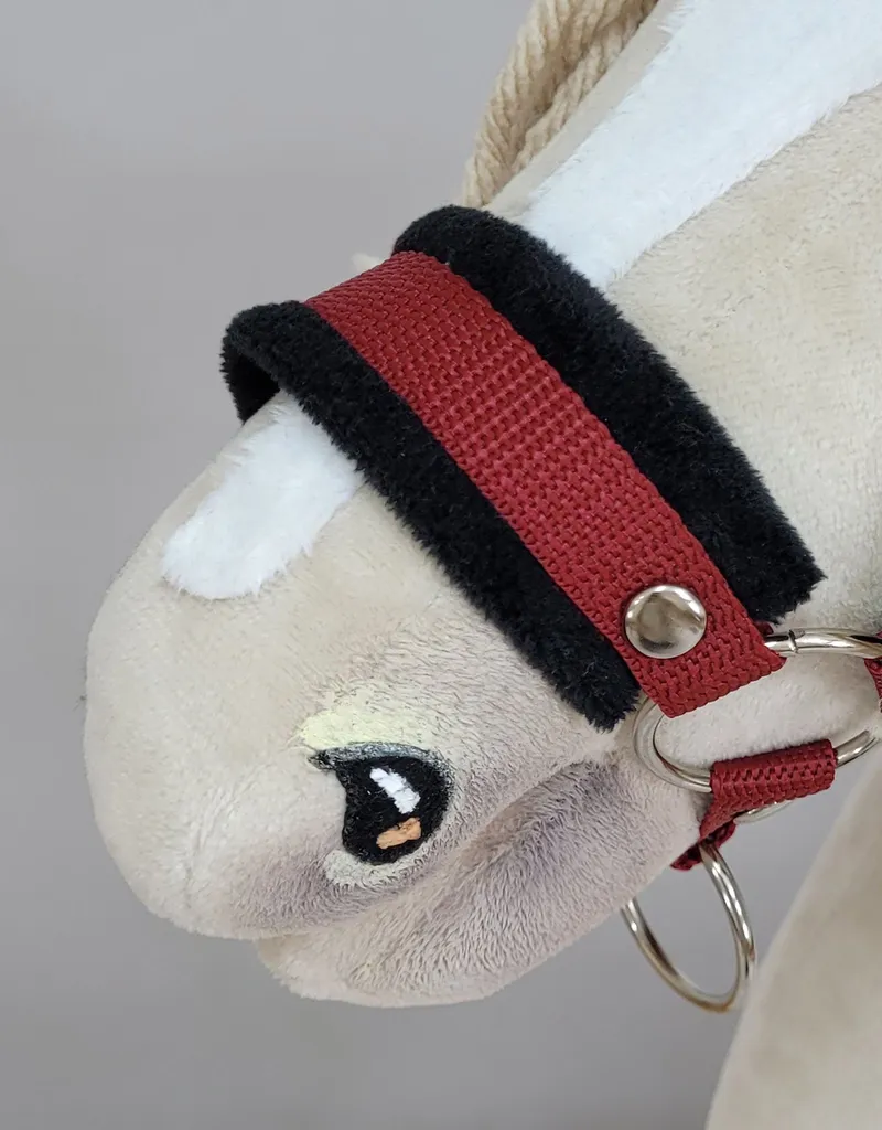 Kantar Regulowany Dla Konia Hobby Horse Czarnym TUM-TUM - Bordowy