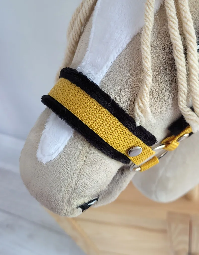 Kantar Regulowany Dla Konia Hobby Horse Musztardowy Czarnym TUM-TUM
