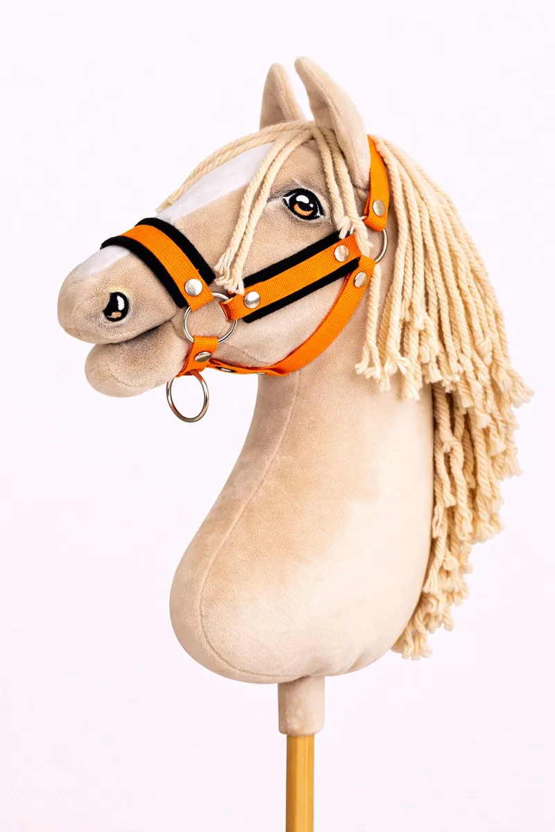 Kantar Regulowany Dla Konia Hobby Horse Neon Orange Czarnym TUM-TUM