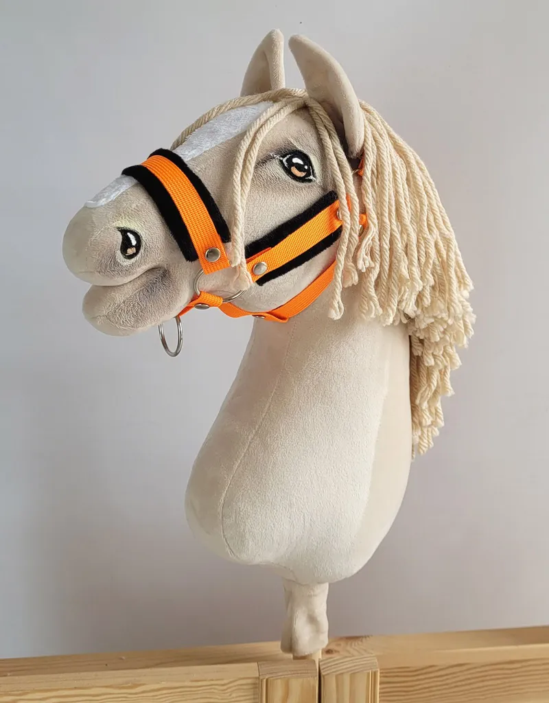 Kantar Regulowany Dla Konia Hobby Horse Neon Orange Czarnym TUM-TUM