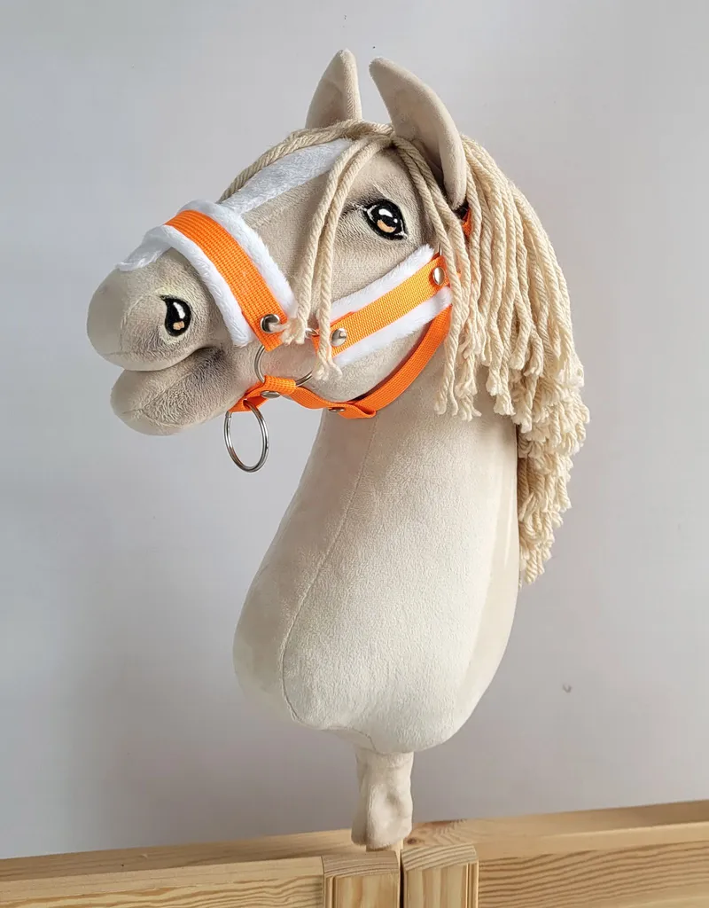 Kantar Regulowany Dla Konia Hobby Horse Neon Orange Białym TUM-TUM