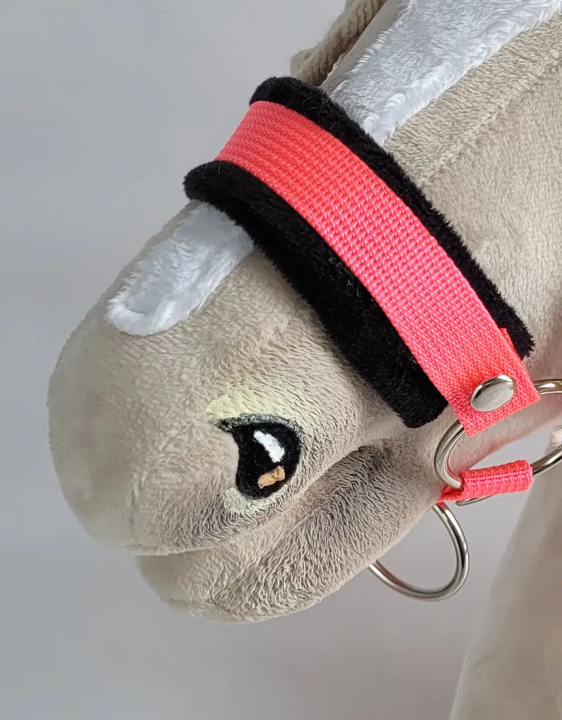 Kantar Regulowany Dla Konia Hobby Horse Neon Pink Czarnym TUM-TUM