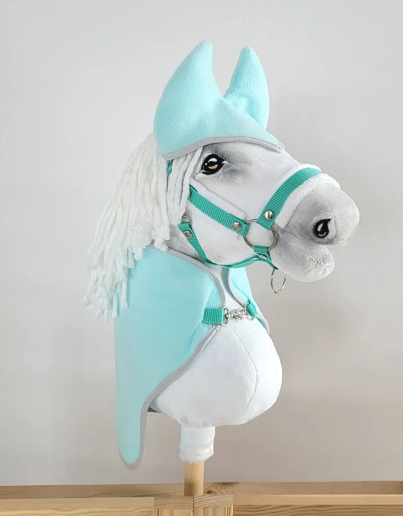 Zestaw Dla Hobby Horse A3: Polarowa Derka Nauszniki Jasna Mięta TUM-TUM