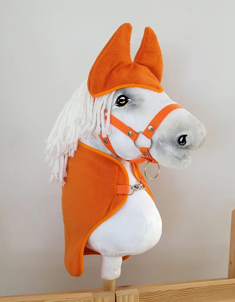 Zestaw Dla Hobby Horse A3: Polarowa Derka Nauszniki TUM-TUM - Pomarańczowy