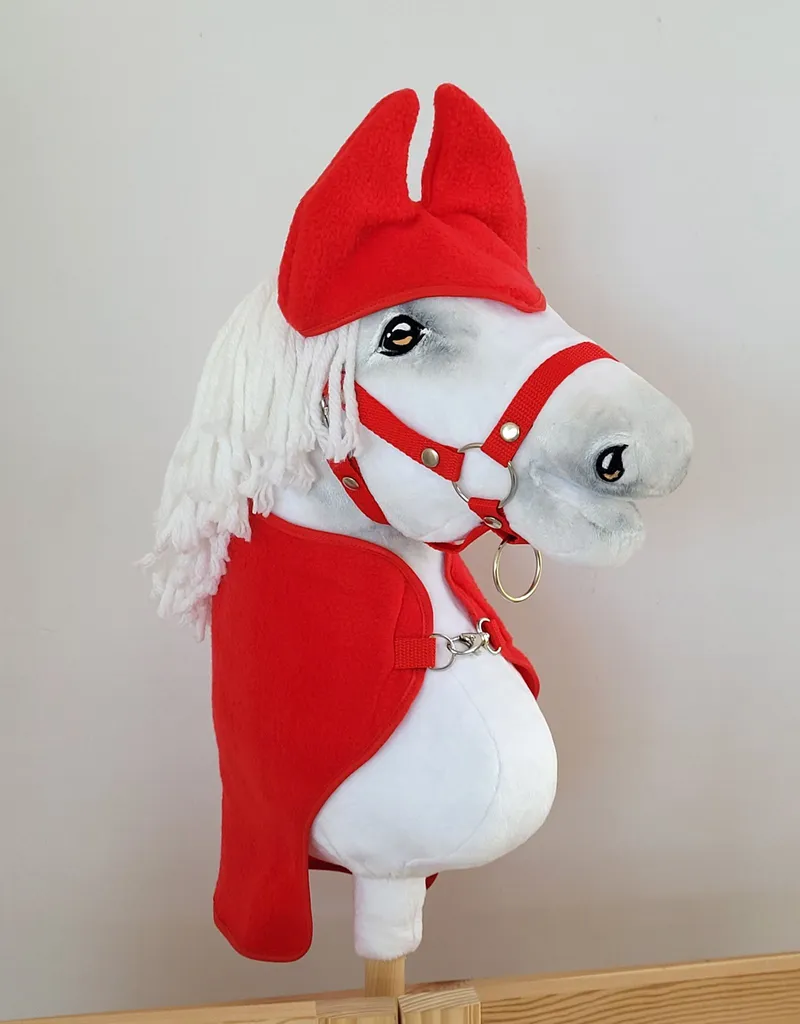 Zestaw Dla Hobby Horse A3: Polarowa Derka Nauszniki TUM-TUM - Czerwony