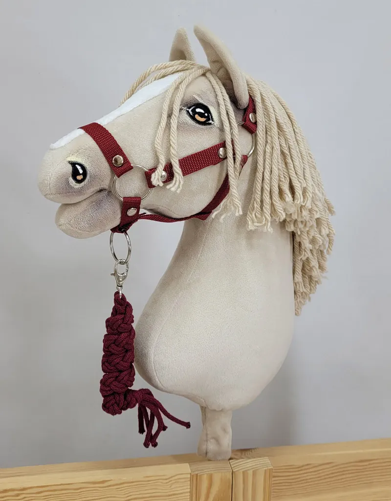 Uwiąz Dla Konia Hobby Horse Pleciony Ze Sznurka TUM-TUM - Bordowy