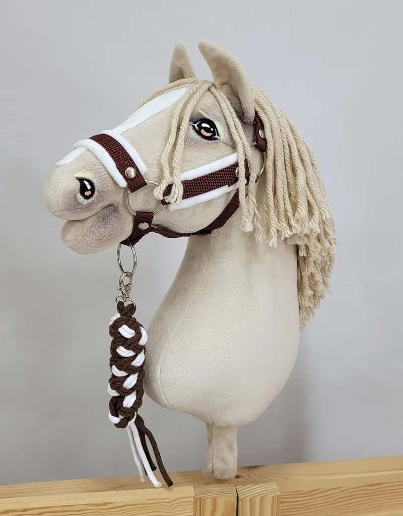 Uwiąz Dla Konia Hobby Horse Pleciony Ze Sznurka TUM-TUM - Biało-Brązowy