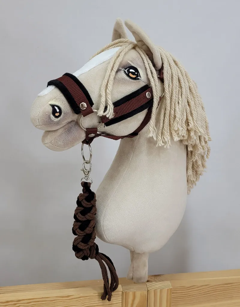 Zestaw Do Hobby Horse: Kantar Czarnym Futerkiem Uwiąz Ze Sznurka TUM-TUM