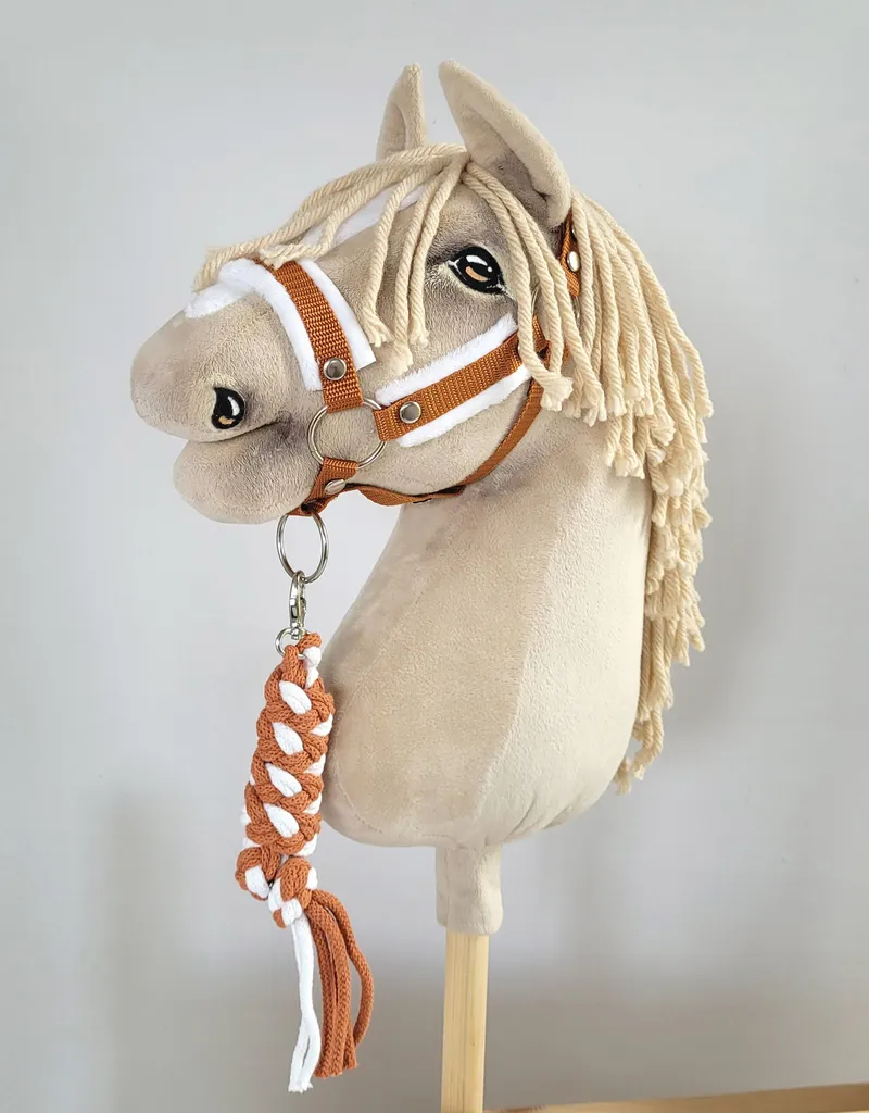 Uwiąz Dla Konia Hobby Horse Pleciony Ze Sznurka Biało-Rudy TUM-TUM