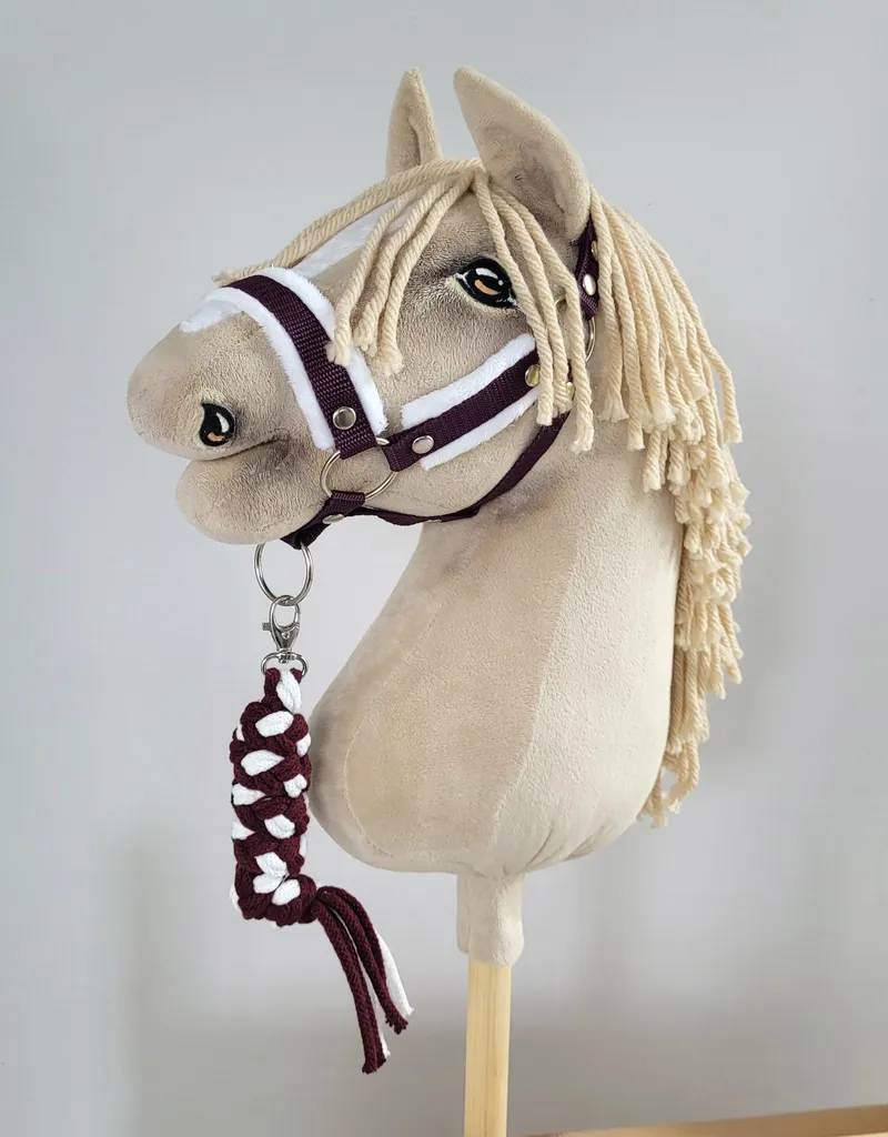 Uwiąz Dla Konia Hobby Horse Pleciony Ze Sznurka Biało-Śliwkowy TUM-TUM