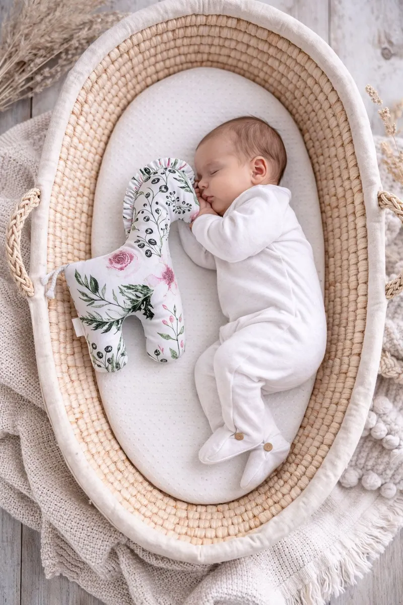 Konik Lucky Miękka Maskotka Bawełny Dla Niemowląt Peonie TUM-TUM - Różowe