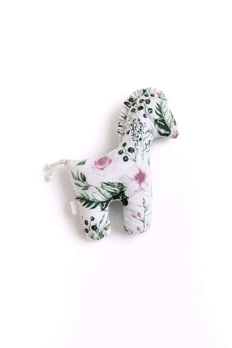 Konik Lucky Miękka Maskotka Bawełny Dla Niemowląt Peonie TUM-TUM - Różowe