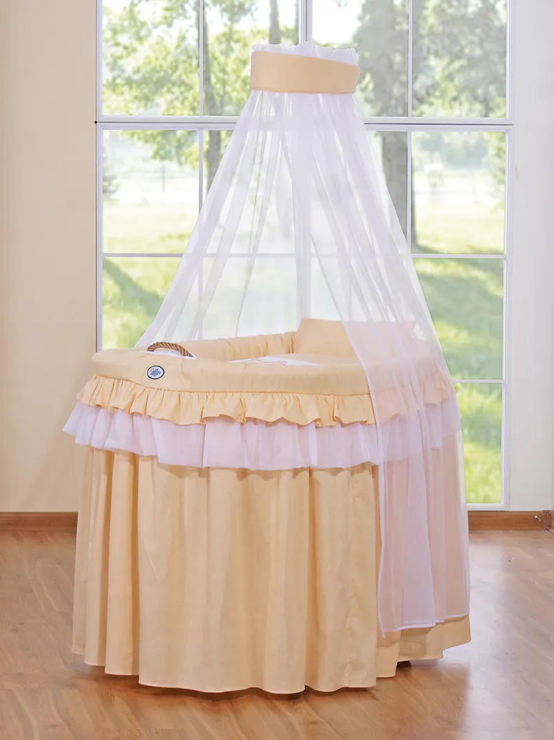 Kosz Mojżesza Wiklinowy Baldachimem- Little Princess TUM-TUM
