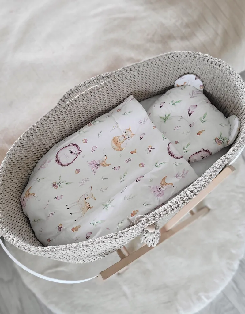Kosz Mojżesza Boho Handmade Ze Stojakiem Jasny TUM-TUM - Beżowy