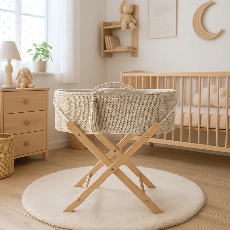Stojak Drewniany Do Kosza Mojżesza Boho Naturalny TUM-TUM