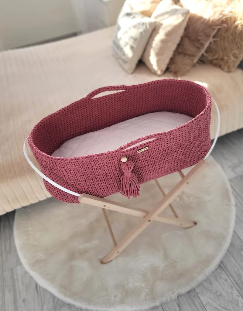 Kosz Mojżesza Boho Handmade Ze Stojakiem Blossom TUM-TUM