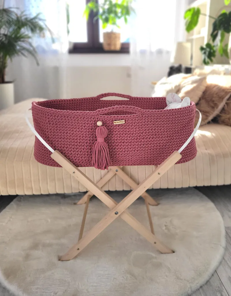 Kosz Mojżesza Boho Bawełniany Handmade Materacykiem Blossom TUM-TUM