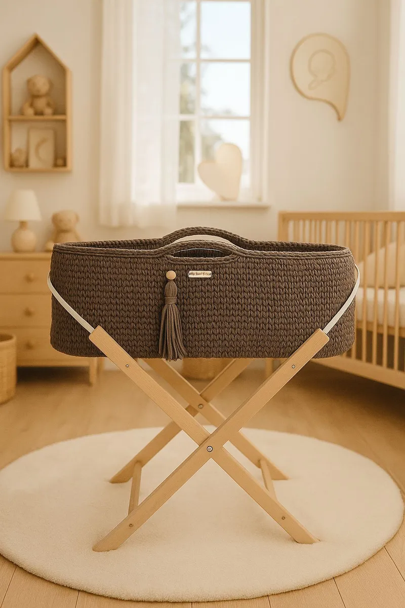 Kosz Mojżesza Boho Handmade Ze Stojakiem Mocca TUM-TUM