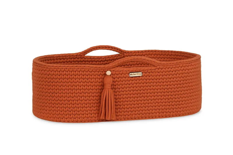 Kosz Mojżesza Boho Bawełniany Handmade Materacykiem Terracotta TUM-TUM