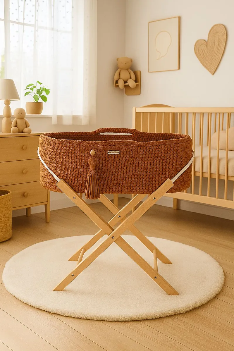 Kosz Mojżesza Boho Handmade Ze Stojakiem Terracotta TUM-TUM