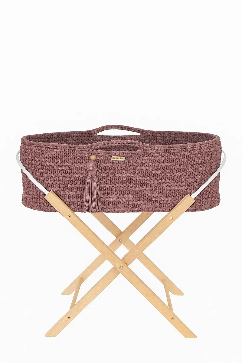 Kosz Mojżesza Boho Handmade Ze Stojakiem Mauve TUM-TUM