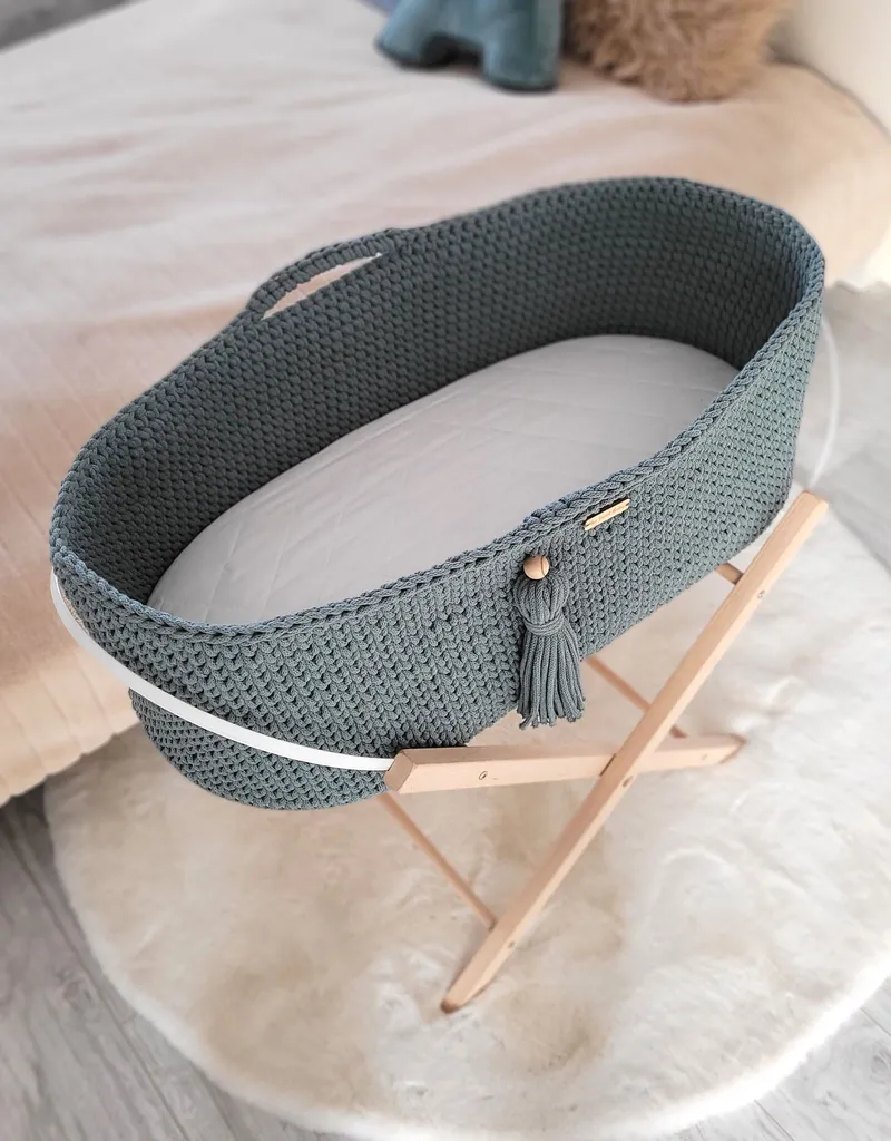 Kosz Mojżesza Boho Handmade Ze Stojakiem Laurel TUM-TUM