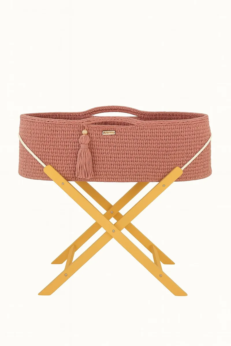 Kosz Mojżesza Boho Handmade Ze Stojakiem Blush TUM-TUM