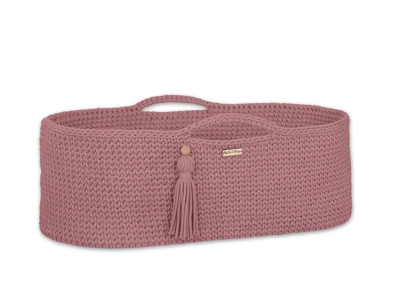 Kosz Mojżesza Boho Bawełniany Handmade Materacykiem Blush TUM-TUM